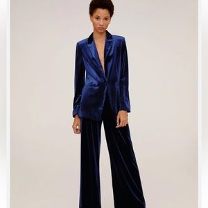 Mango Blue Velvet Suit, Worn only once
